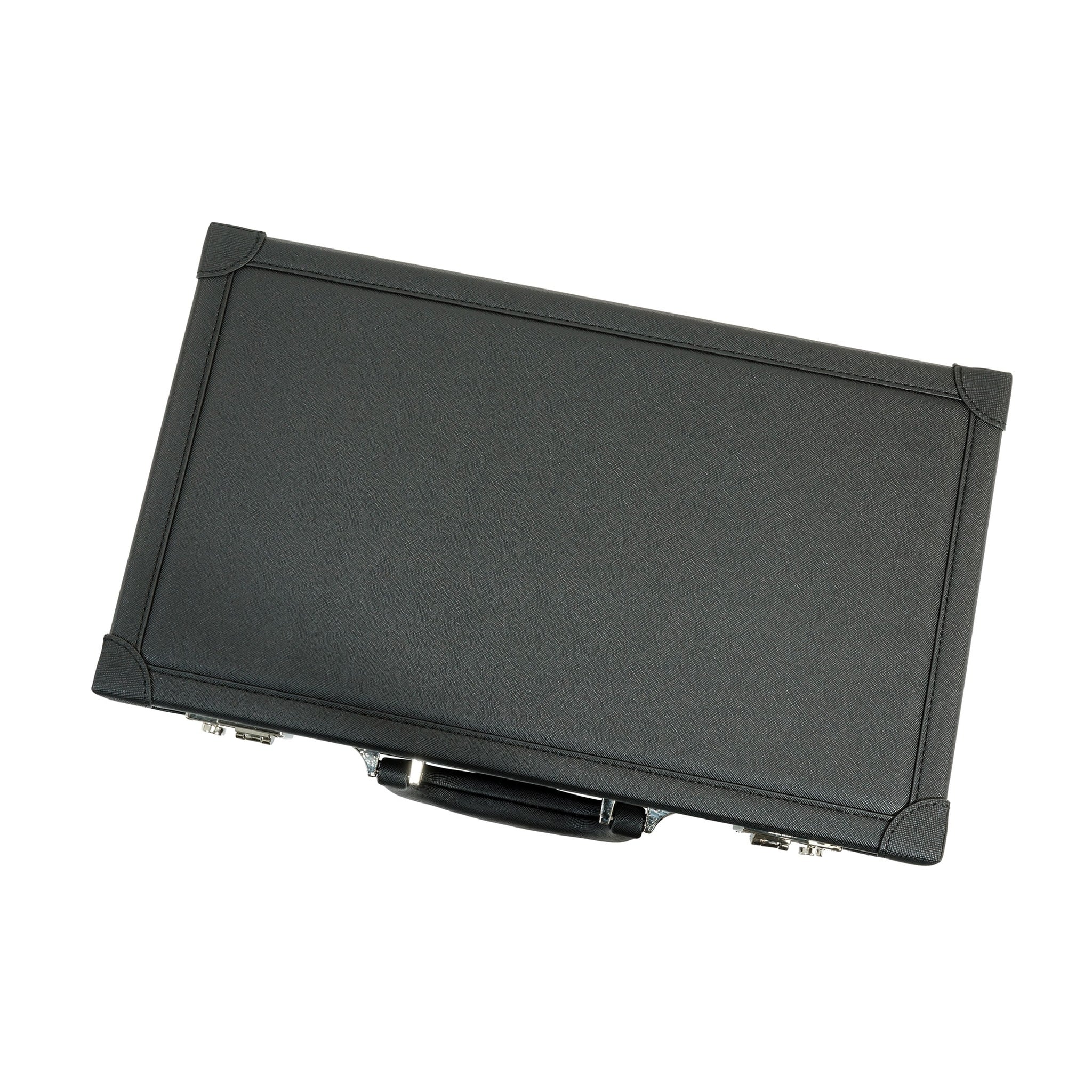 Black 12 Slot Leather Suitcase Watch Box