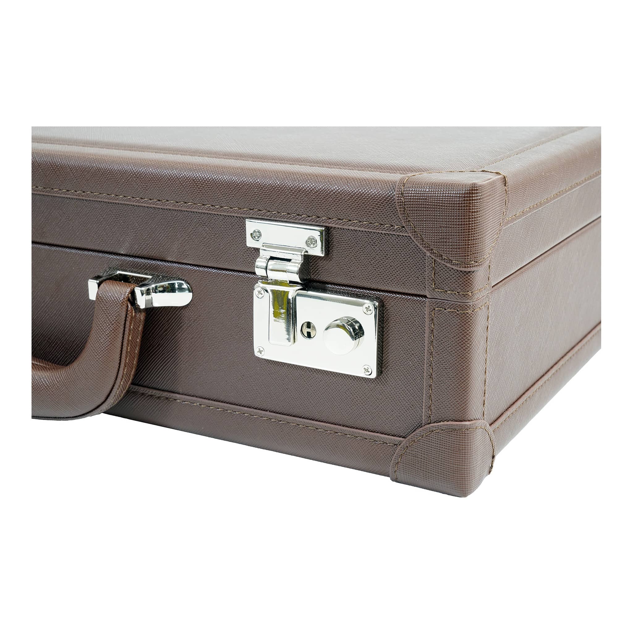 Brown 12 Slot Leather Suitcase Watch Box