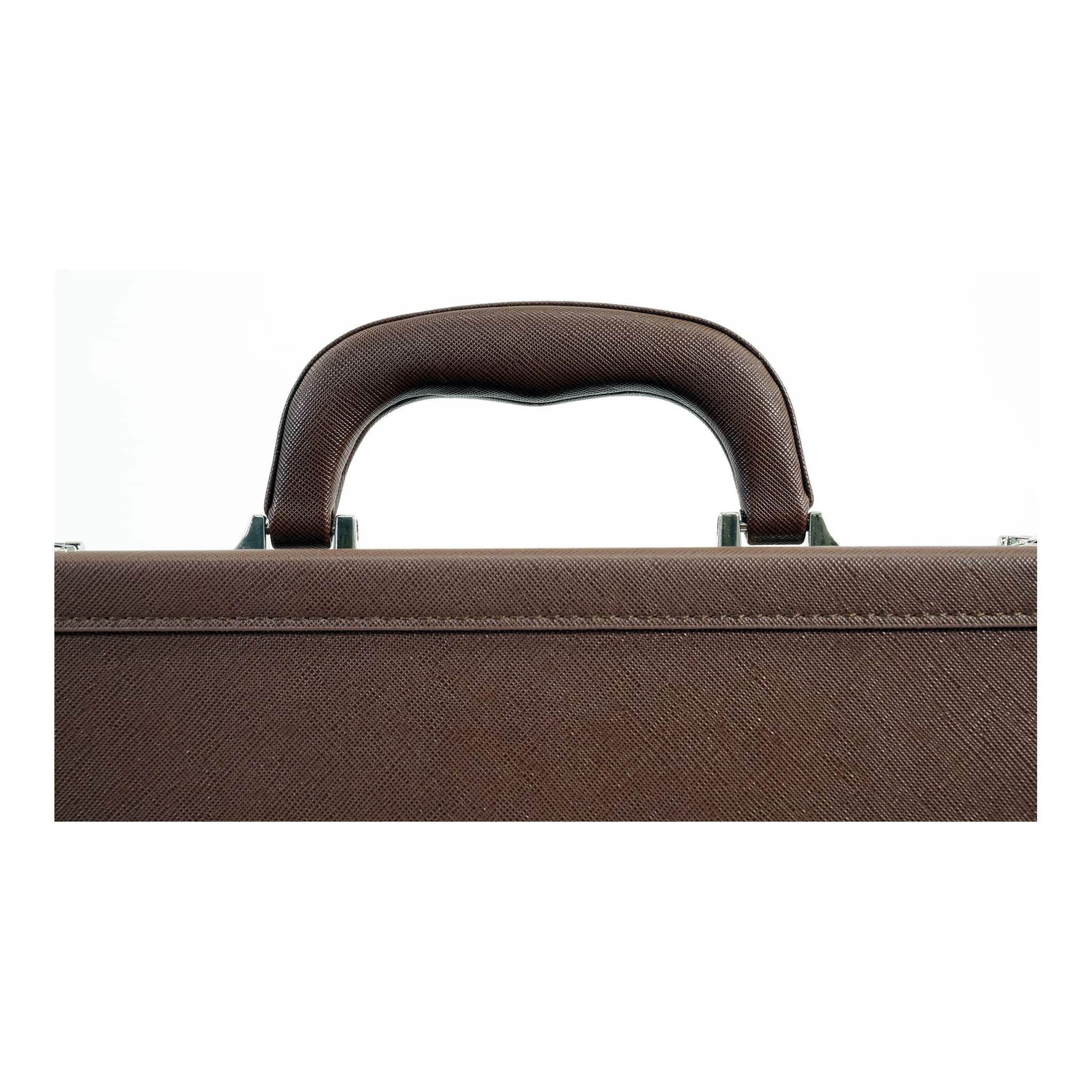 Brown 12 Slot Leather Suitcase Watch Box