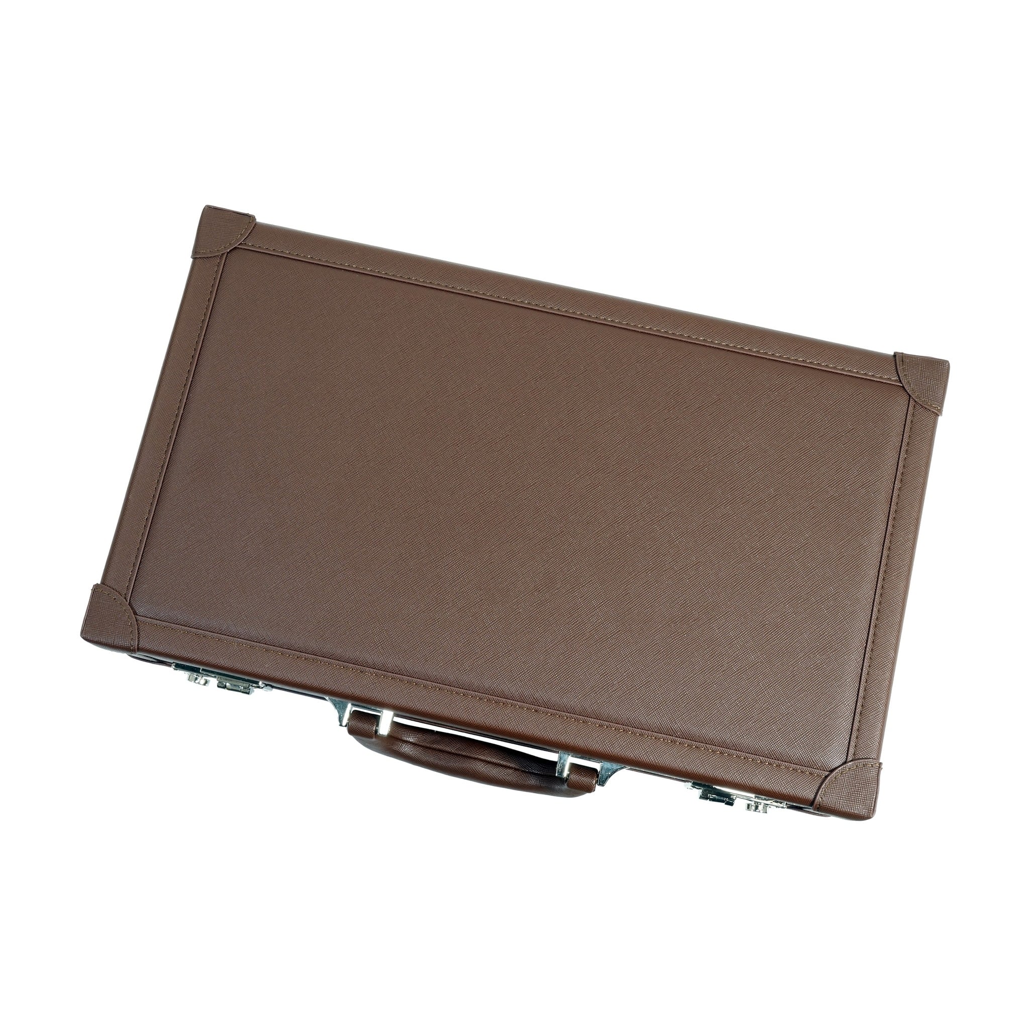 Brown 12 Slot Leather Suitcase Watch Box