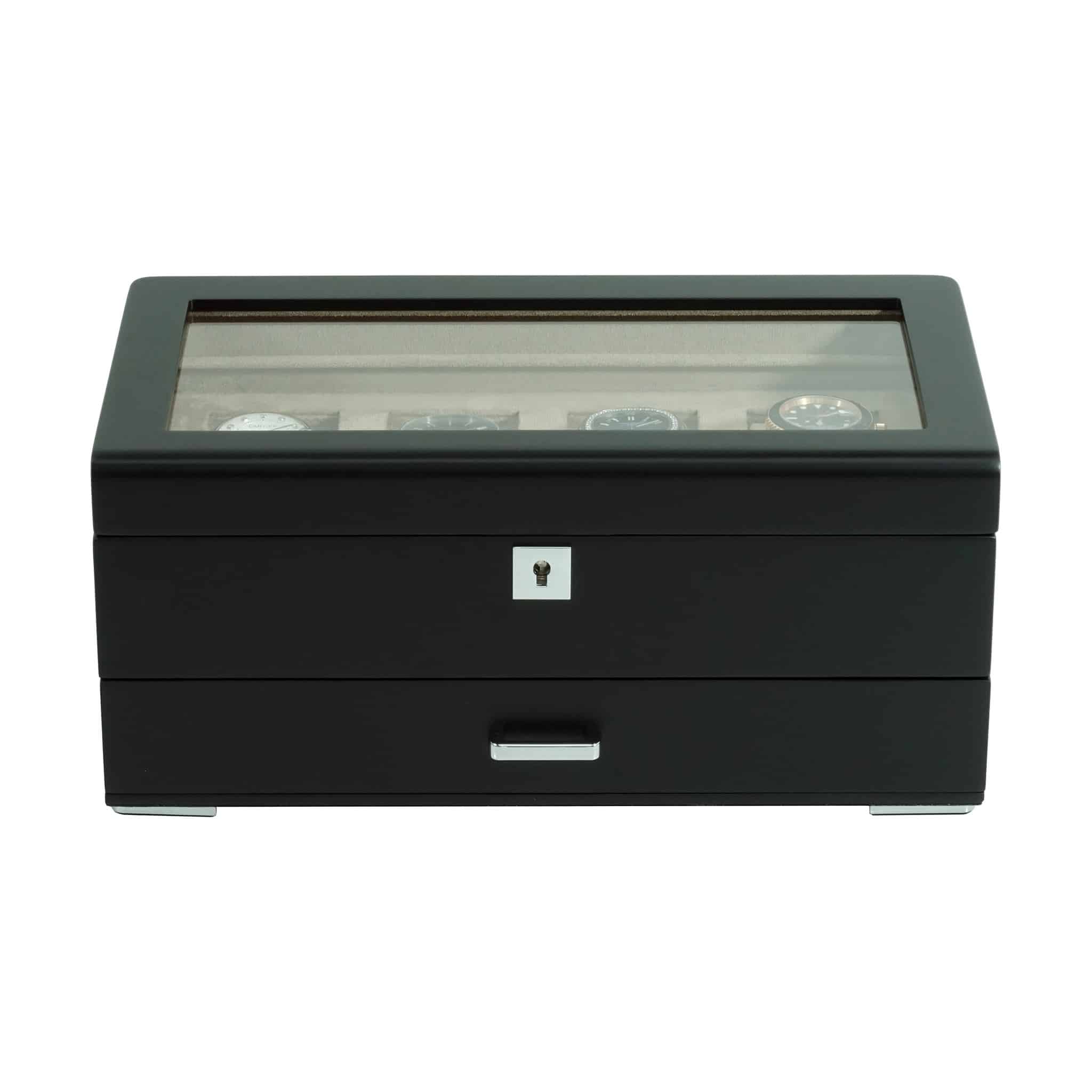4 Slot Heirloom Collection Watch Box with Draw - Velvet Cream