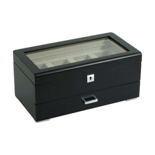4 Slot Heirloom Collection Watch Box with Draw - Velvet Cream
