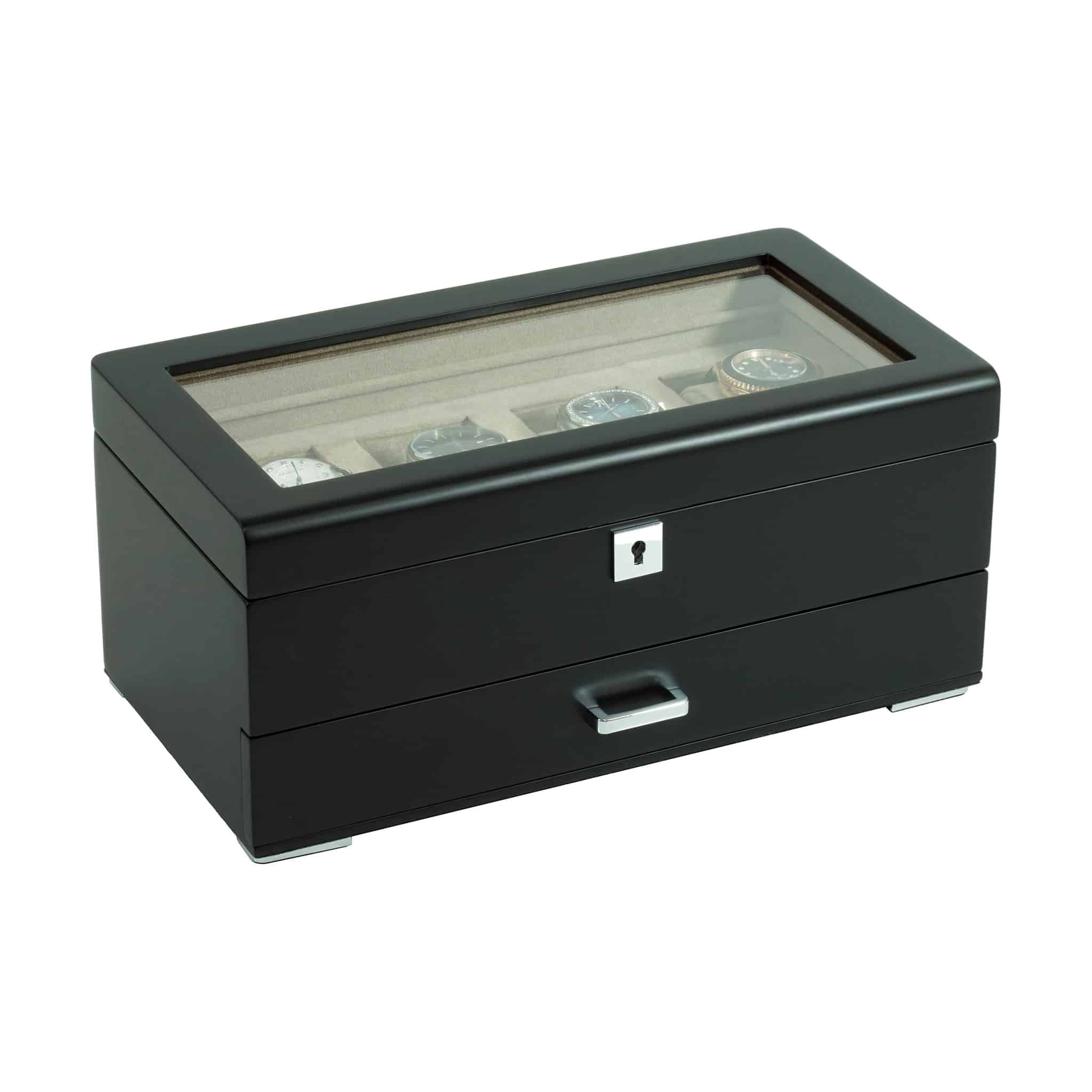 4 Slot Heirloom Collection Watch Box with Draw - Velvet Cream
